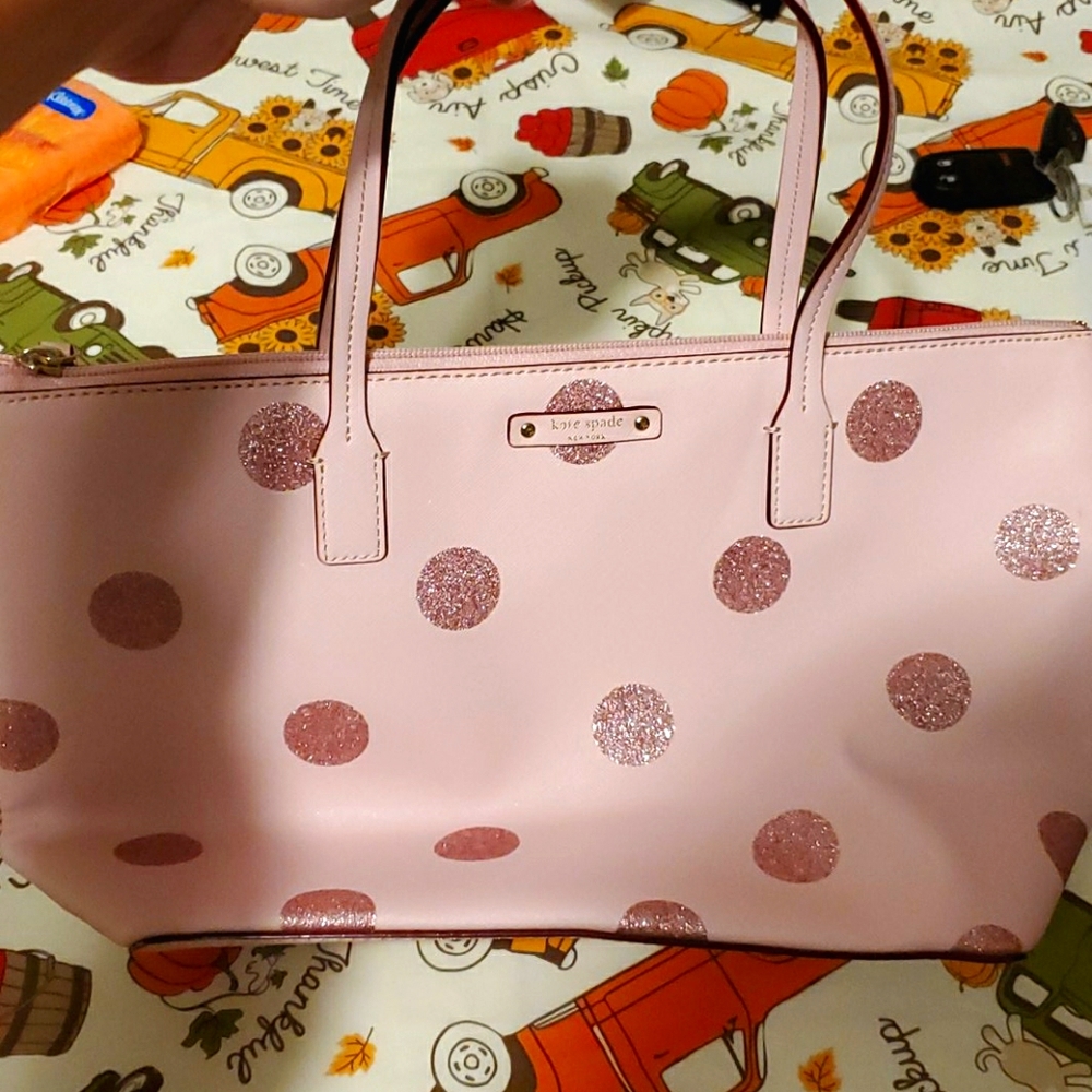 Kate Spade Haven Lane dotted tote pink